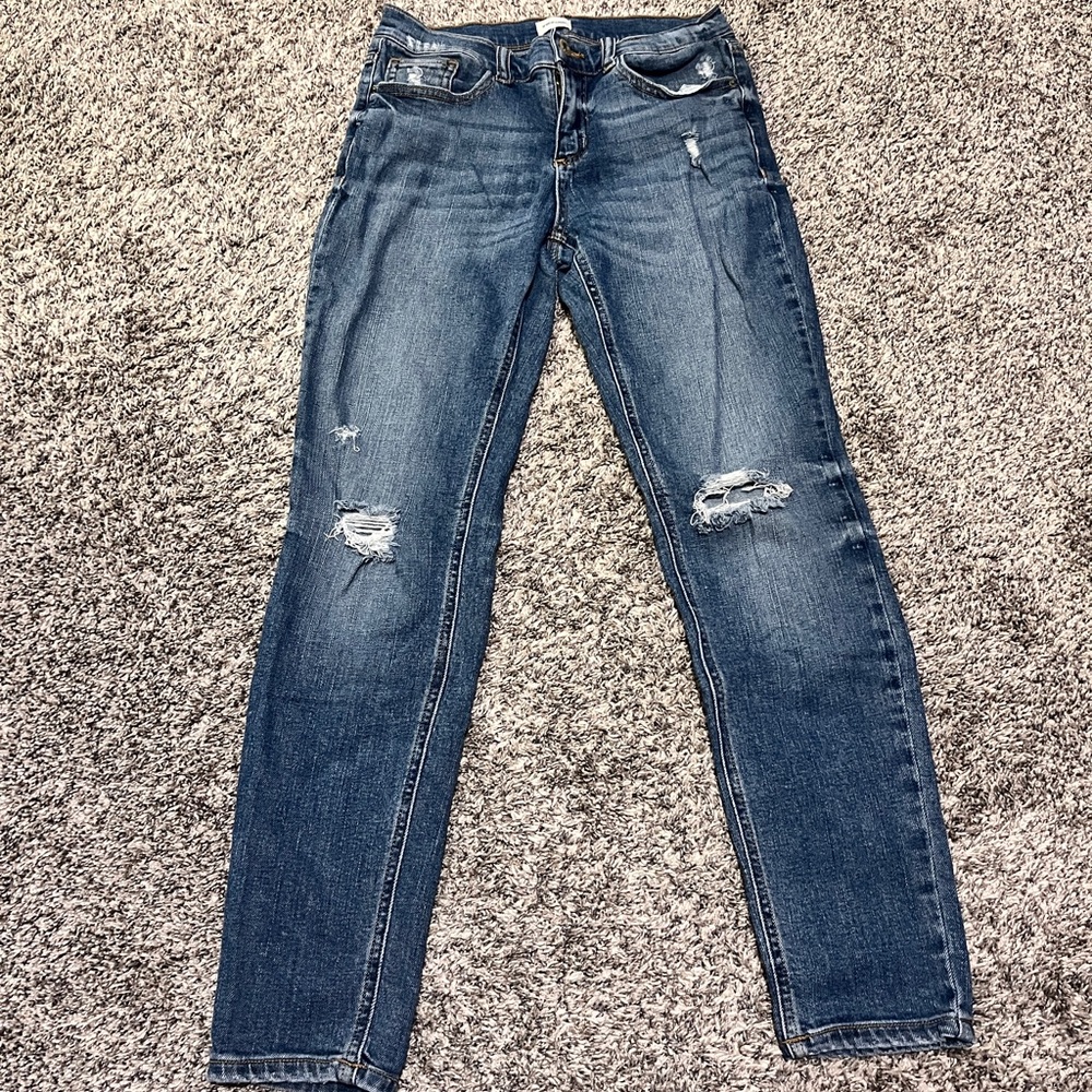 Sneak Peek Distressed Blue Skinny Jeans